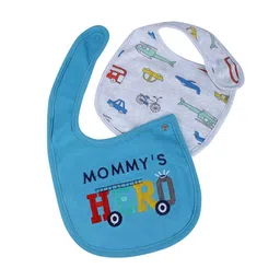 Baby Moo Infants Pack Of 2 Printed Lightweight Cotton Bibs-3