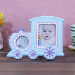 A Vintage Affair- Home Decor Blue Cute Train Table 2 Photo Frame-image-68