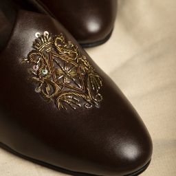 MONKSTORY Men Textured Embellished Comfort Insole Mojaris-image-6