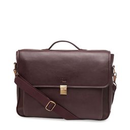 tohl Brown Leather Structured Sling Bag with Tasselled-4