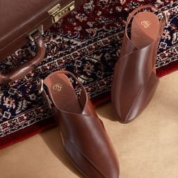 House of Pataudi Men Coffee Brown Solid Handcrafted Ethnic Comfort Sandals-image-79