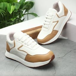 The Roadster Lifestyle Co. Women White & Brown Colourblocked Comfort Insole Sneakers-image-67