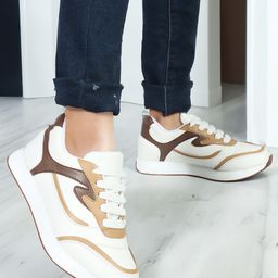 The Roadster Lifestyle Co. Women White & Brown Colourblocked Comfort Insole Sneakers-picture-56