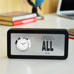 Archies Black Rectangle Printed 19.8 x 9.6 cm Analogue Table Clock-55