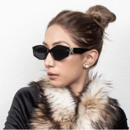 TED SMITH Iconic Cat Eye Uv Protection Black Sunglasses for Womens-image-51