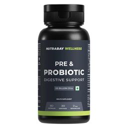 Nutrabay Wellness Pre & Probiotic Digestive Support, 60 capsules (25 Billion CFUs)-9