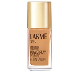 Lakme 9to5 Powerplay Priming Foundation, Built in Primer, Long-Lasting-Warm Caramel, 25 ml image 1