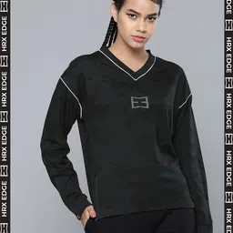 HRX By Hrithik Roshan EDGE Lifestyle Women Black Rapid-Dry Camouflage Sweatshirts-image-43