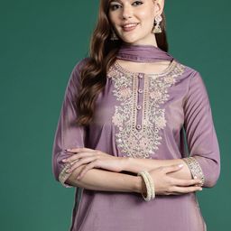 Indo Era Ethnic Motifs Embroidered Kurta with Trousers & With Dupatta-picture-27