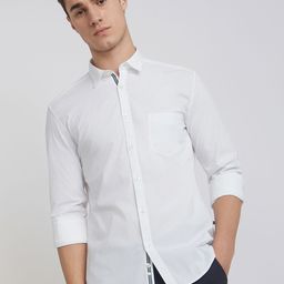 Parx Men White Slim Fit Pure Cotton Roll Up Sleeves Button Down Collar Casual Shirt-image-26