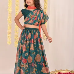 VASTRAMAY Girls Printed Ready To Wear Lehenga & Blouse With Dupatta-picture-25