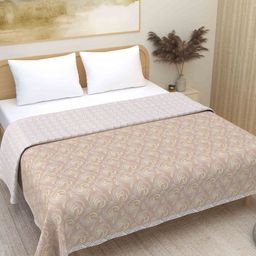Plarsh Comfort Brown Floral Premium Soft 300 GSM Pure Cotton Reversible Double Bed Dohar-image-77