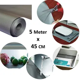DREAM WEAVERZ Grey Daimond Textured 5 Meter Anti-Slip Drawers & Shelf Liner Roll image 5