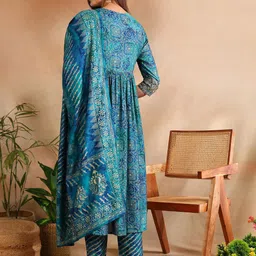 KALINI Ethnic Motifs Printed Regular Kurta with Palazzos & Dupatta image 4