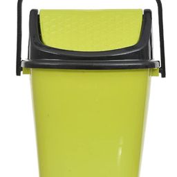 Kuber Industries Set Of 2 Black & Green Plastic Swing Lid Dustbin With Handle image 4