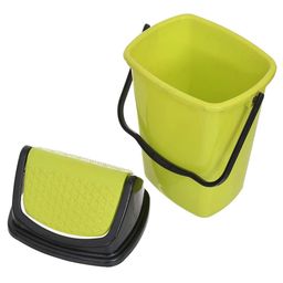 Kuber Industries Set Of 2 Black & Green Plastic Swing Lid Dustbin With Handle image 5