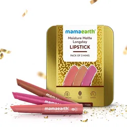 Mamaearth Set Of 3 Moisture Matte Longstay Lipstick- 2.1 gm Each- Nude Perfection-image-29