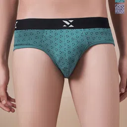Masch Sports Pack Of 2 Printed Anti Microbial Basic Briefs BRF-2-PRT-EI-GRN-ET-GRY-56