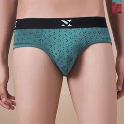 Masch Sports Pack Of 2 Printed Anti Microbial Basic Briefs BRF-2-PRT-EI-GRN-ET-RED-13