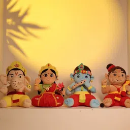Panda's Box Set of 4 Krishna Laxmi Hanuman Ganesh Polyester Filled Non-Allergic Soft Toys image 5