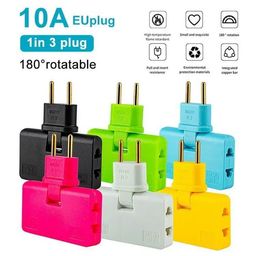 phlyponn 3 in 1 Adapter Plug | 180 Degree Rotatable Wireless Mini Slim Outlet Adapter | Multi Foldable EU US Converter | 2 Pin Rotate Plug for Charging Multiple Devices image 2