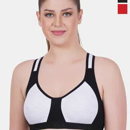 Reveira Pack Of 2 Colourblocked Non-Padded All Day Comfort Dry-Fit Sports Bra-picture-46