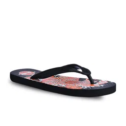 Paragon Men Orange & Black Printed Thong Flip-Flops-image-86
