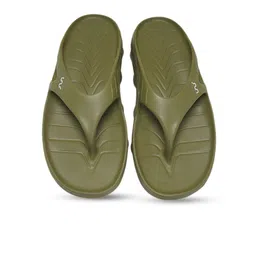 Doubleu Men Olive Green Rubber Thong Flip-Flops-10