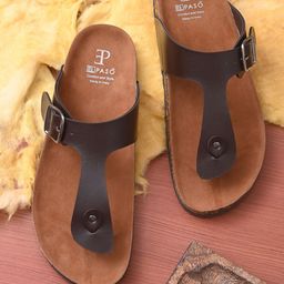 El Paso Men Brown & Black Thong Flip-Flops-picture-28