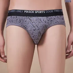 Masch Sports Pack Of 2 Printed Anti Microbial Basic Briefs BRF-2-PRT-ET-GRY-GRY-picture-18