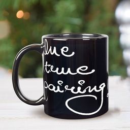 nestroots Black & White Text or Slogans Printed Stoneware Glossy Mug 350 ml image 1