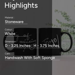 nestroots Black & White Text or Slogans Printed Stoneware Glossy Mugs 350 ml image 5