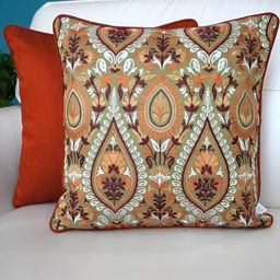 TARA- Sparkling Homes Green & Red Set of 4 Embroidered Square Cushion Covers image 5