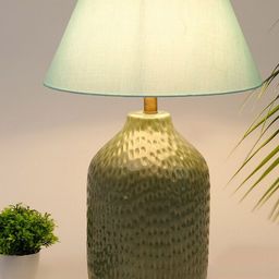 Fabindia Green Textured Cotton Lampshade-28