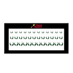 Comet Busters 36 Pcs Embellished Reusable Crescent-Shaped Designer Bindis - Green image 2