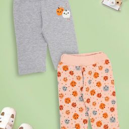 Mee Mee Infants Girls Pack Of 4 Conversational Printed Cotton Ankle-Length Leggings-image-77