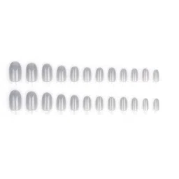 LICK 24 Pcs Oval Shape Fake Reusable Nails with Application Kit - Grey image 3