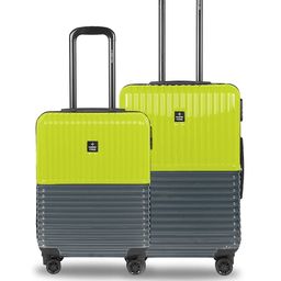 Nasher Miles Set Of 2 Colourblocked Number Lock Textured Hard-Sided Trolley Suitcases image 1