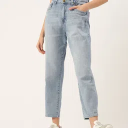 DressBerry Women Blue Boyfriend Fit Light Fade Stretchable Jeans-17
