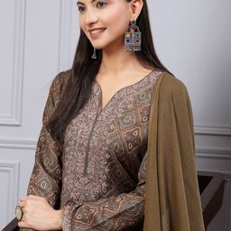 Nayam By Lakshita Ethnic Motifs Printed Sequinned Straight Kurta & Palazzo With Dupatta-picture-43