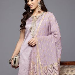 Varanga Zari Kurta with Trousers & With Dupatta image 1