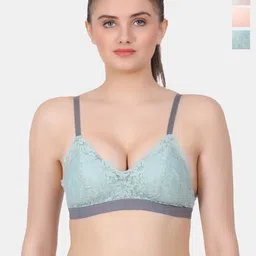 Amour Secret Pink & Peach-Coloured Floral Bra Full Coverage Lightly Padded-picture-32