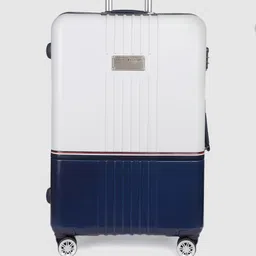 Tommy Hilfiger Unisex White & Navy Blue 360 Degree Rotation Large Hard Trolley Bag-picture-43