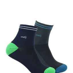 One8 Men Pack Of 2 Assorted Patterned Premium Cotton Ankle-Length Socks image 4