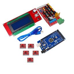 RAMPS 1.4 3D Printer Controller+Mega2560 with Cable compatible with Arduino +5Pcs A4988 Driver With Heat Sink+LCD 2004 Display Kit image 1