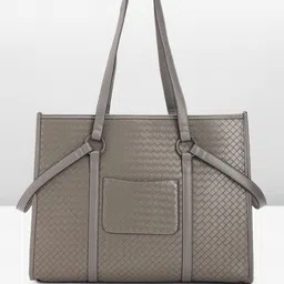 Allen Solly Animal Textured Structured Shoulder Bag with Laptop Sleeve image 4