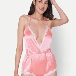 Broiden Sleeveless Lace Insert Satin Babydoll-image-52