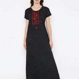 Sand Dune Floral Embroidered Maxi Nightdress-image-80