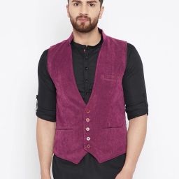 even Textured Nehru Jacket with Insert Pockets image 1