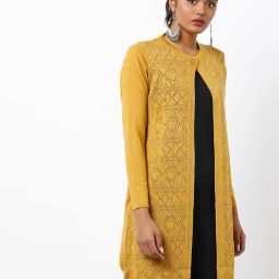 fusion Textured Shrug with Button Closure image 1